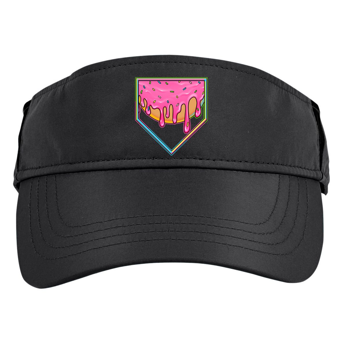 Dripping Pink Frosting Donut Baseball Diamond Home Plate Adult Drive Performance Visor