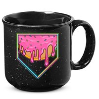 Dripping Pink Frosting Donut Baseball Diamond Home Plate 15oz Campfire Ceramic Mug