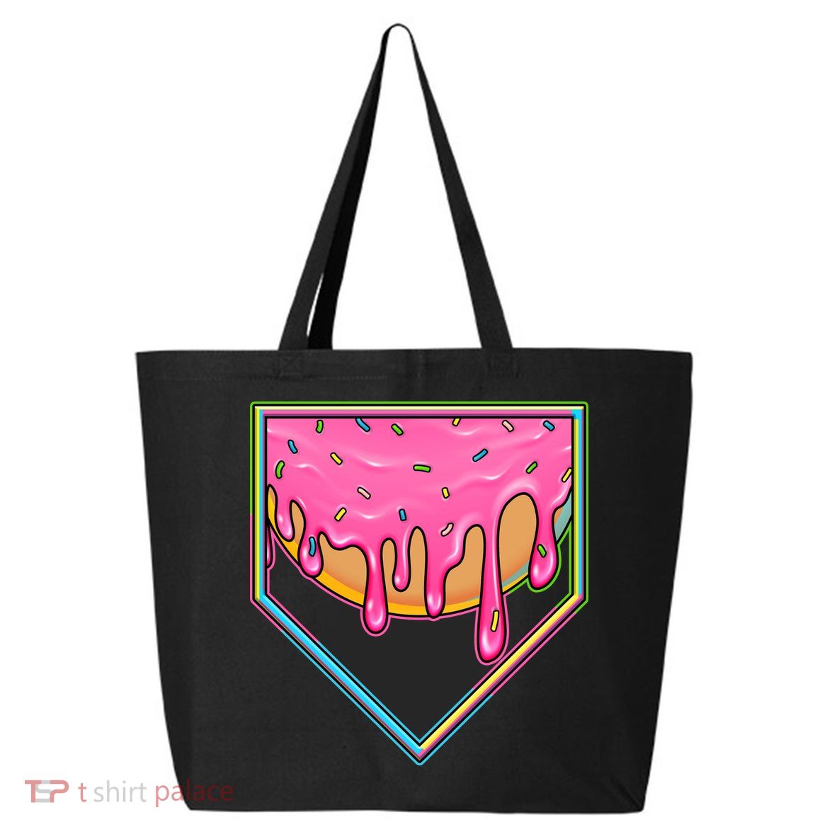 Dripping Pink Frosting Donut Baseball Diamond Home Plate 25L Jumbo Tote