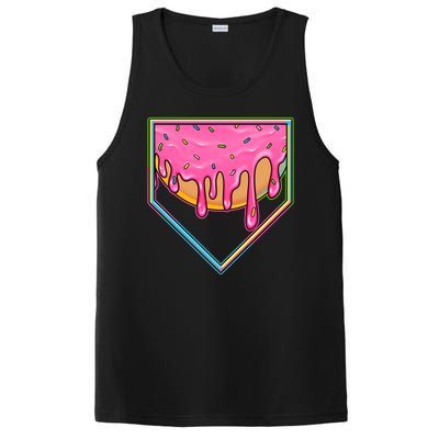 Dripping Pink Frosting Donut Baseball Diamond Home Plate PosiCharge Competitor Tank