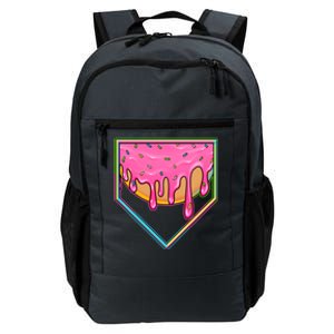 Dripping Pink Frosting Donut Baseball Diamond Home Plate Daily Commute Backpack