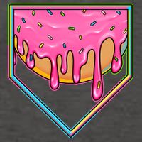 Dripping Pink Frosting Donut Baseball Diamond Home Plate Vector Backpack