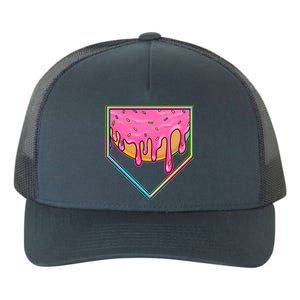 Dripping Pink Frosting Donut Baseball Diamond Home Plate Yupoong Adult 5-Panel Trucker Hat