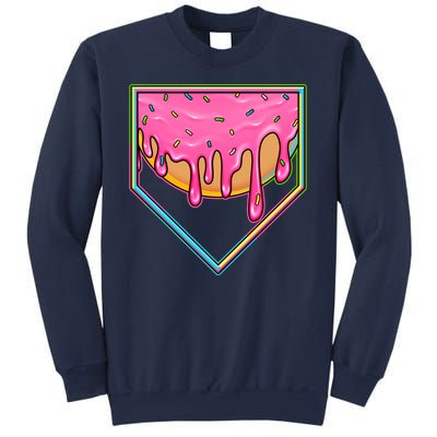 Dripping Pink Frosting Donut Baseball Diamond Home Plate Sweatshirt