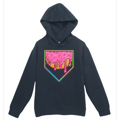 Dripping Pink Frosting Donut Baseball Diamond Home Plate Urban Pullover Hoodie