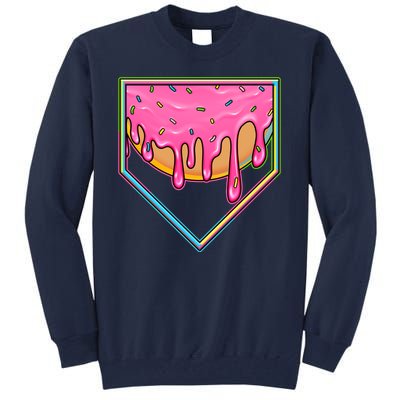 Dripping Pink Frosting Donut Baseball Diamond Home Plate Tall Sweatshirt