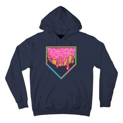 Dripping Pink Frosting Donut Baseball Diamond Home Plate Tall Hoodie