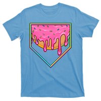 Dripping Pink Frosting Donut Baseball Diamond Home Plate T-Shirt