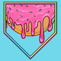 Dripping Pink Frosting Donut Baseball Diamond Home Plate T-Shirt