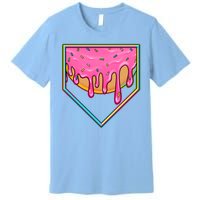 Dripping Pink Frosting Donut Baseball Diamond Home Plate Premium T-Shirt