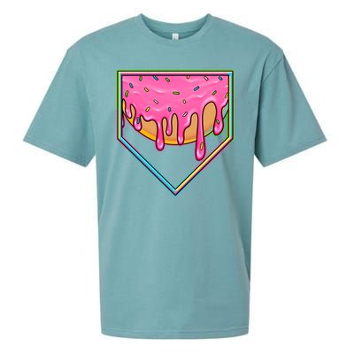 Dripping Pink Frosting Donut Baseball Diamond Home Plate Sueded Cloud Jersey T-Shirt