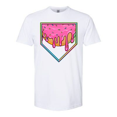 Dripping Pink Frosting Donut Baseball Diamond Home Plate Softstyle® CVC T-Shirt