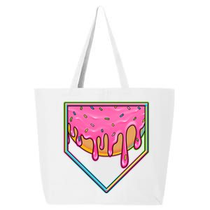 Dripping Pink Frosting Donut Baseball Diamond Home Plate 25L Jumbo Tote