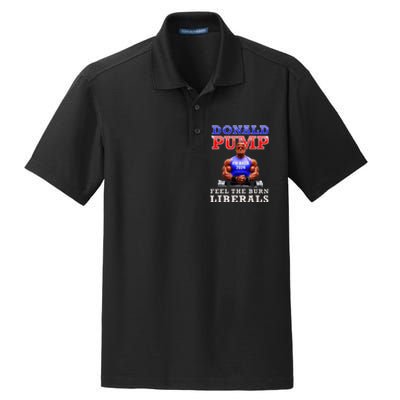 Donald Pump Funny Trump Feel The Burn Liberals 2024 Dry Zone Grid Polo