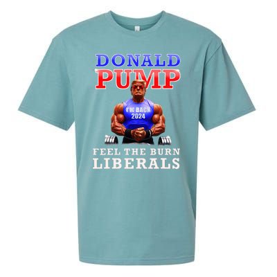 Donald Pump Funny Trump Feel The Burn Liberals 2024 Sueded Cloud Jersey T-Shirt