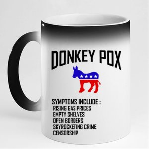 Donkey Pox Funny Symptoms Political Anti Biden 11oz Black Color Changing Mug