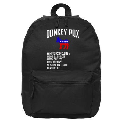 Donkey Pox Funny Symptoms Political Anti Biden 16 in Basic Backpack