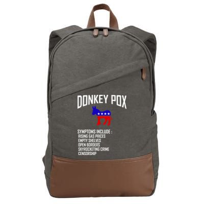 Donkey Pox Funny Symptoms Political Anti Biden Cotton Canvas Backpack