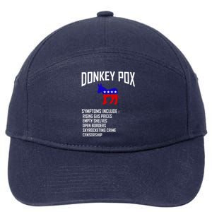 Donkey Pox Funny Symptoms Political Anti Biden 7-Panel Snapback Hat