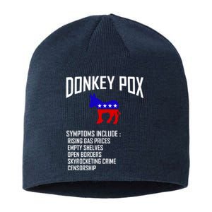 Donkey Pox Funny Symptoms Political Anti Biden Sustainable Beanie