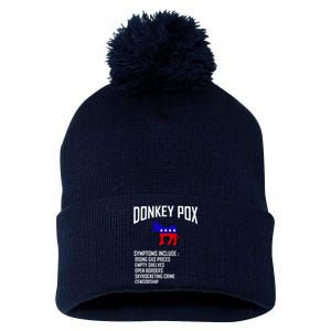 Donkey Pox Funny Symptoms Political Anti Biden Pom Pom 12in Knit Beanie