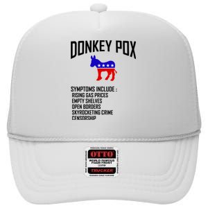 Donkey Pox Funny Symptoms Political Anti Biden High Crown Mesh Back Trucker Hat