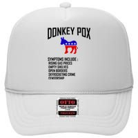 Donkey Pox Funny Symptoms Political Anti Biden High Crown Mesh Back Trucker Hat