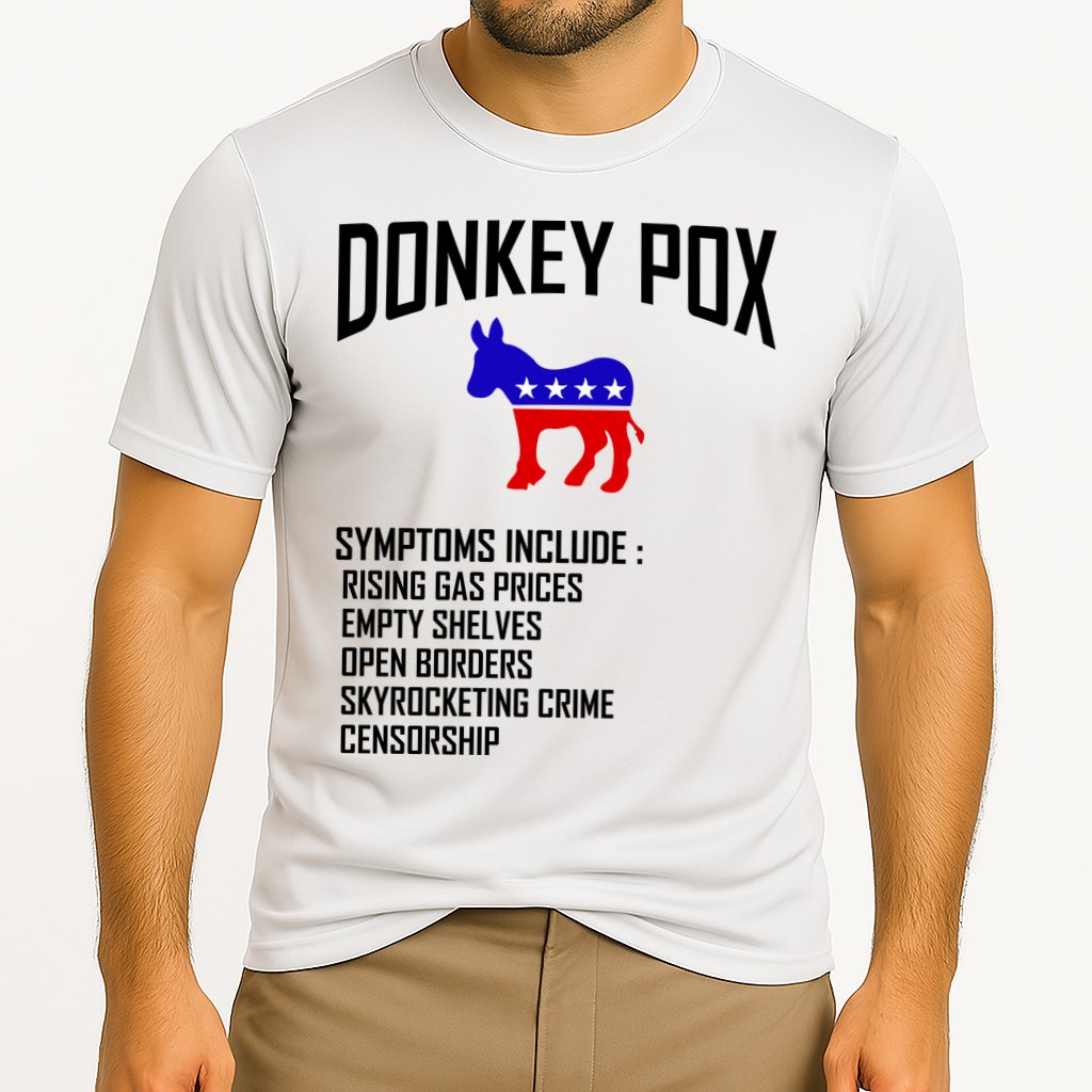 Donkey Pox Funny Symptoms Political Anti Biden Cooling Performance Crew T-Shirt