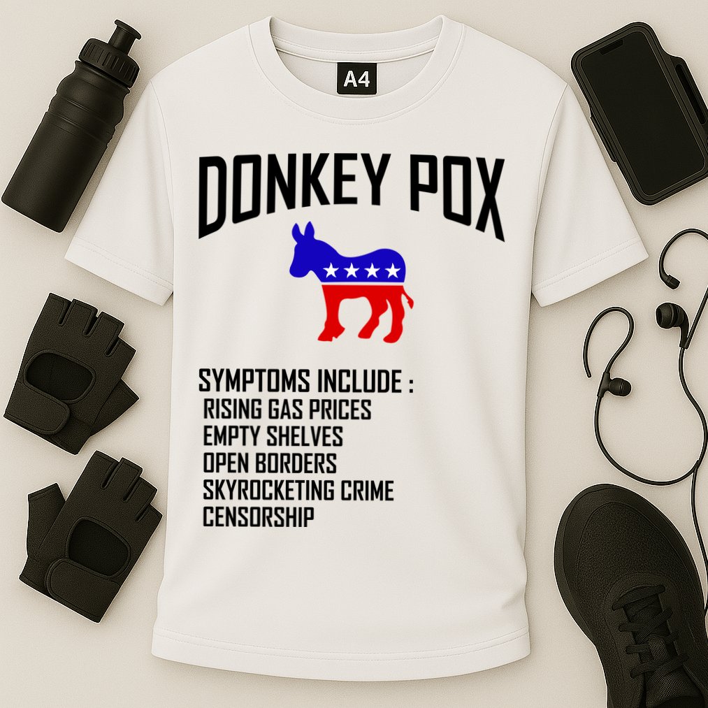 Donkey Pox Funny Symptoms Political Anti Biden Cooling Performance Crew T-Shirt