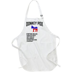 Donkey Pox Funny Symptoms Political Anti Biden Full-Length Apron With Pockets