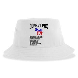 Donkey Pox Funny Symptoms Political Anti Biden Sustainable Bucket Hat