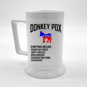 Donkey Pox Funny Symptoms Political Anti Biden Beer Stein