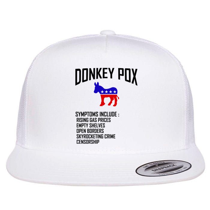 Donkey Pox Funny Symptoms Political Anti Biden Flat Bill Trucker Hat