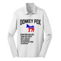 Donkey Pox Funny Symptoms Political Anti Biden Silk Touch Performance Long Sleeve Polo