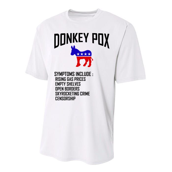 Donkey Pox Funny Symptoms Political Anti Biden Performance Sprint T-Shirt