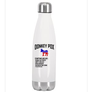 Donkey Pox Funny Symptoms Political Anti Biden Stainless Steel Insulated Water Bottle