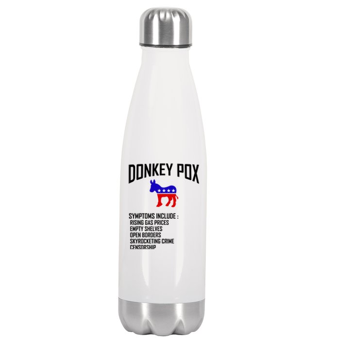 Donkey Pox Funny Symptoms Political Anti Biden Stainless Steel Insulated Water Bottle