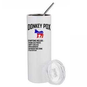 Donkey Pox Funny Symptoms Political Anti Biden Stainless Steel Tumbler