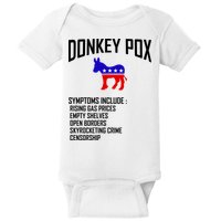 Donkey Pox Funny Symptoms Political Anti Biden Baby Bodysuit