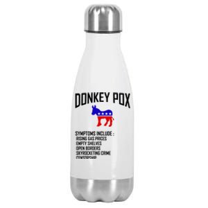 Donkey Pox Funny Symptoms Political Anti Biden Stainless Steel Insulated Water Bottle