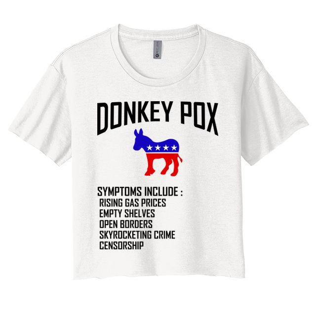 Donkey Pox Funny Symptoms Political Anti Biden Crop Top