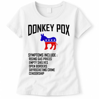 Donkey Pox Funny Symptoms Political Anti Biden Womens T-Shirt