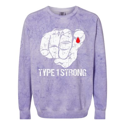 Diabetic Patients Fighter Awareness Diabetes Type 1 Colorblast Crewneck Sweatshirt