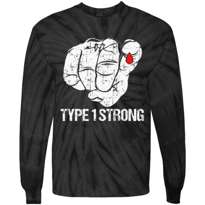 Diabetic Patients Fighter Awareness Diabetes Type 1 Tie-Dye Long Sleeve Shirt