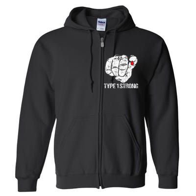 Diabetic Patients Fighter Awareness Diabetes Type 1 Full Zip Hoodie