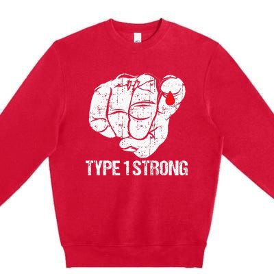 Diabetic Patients Fighter Awareness Diabetes Type 1 Premium Crewneck Sweatshirt