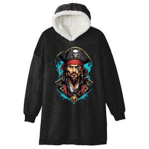 Detailed Pirate Face Hooded Wearable Blanket