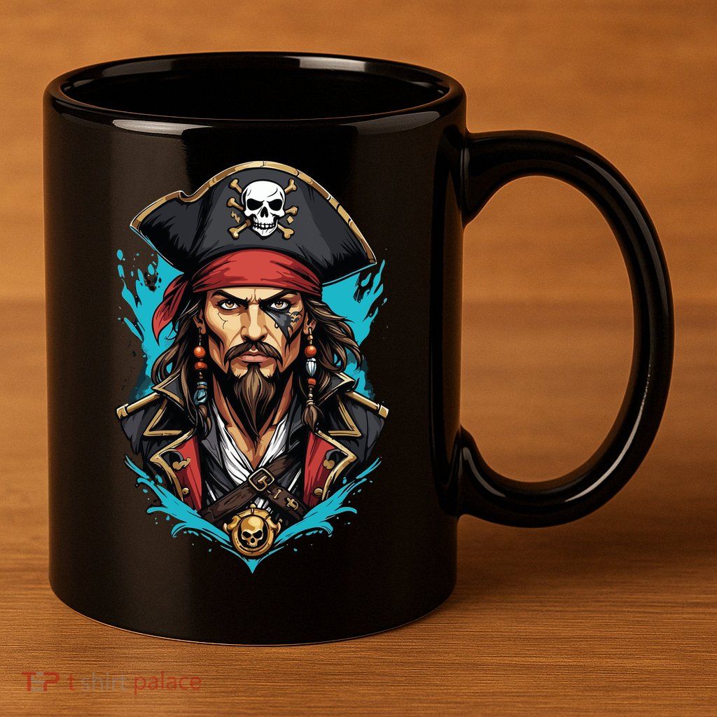 Detailed Pirate Face 11oz C Handle Ceramic Mug