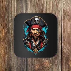 Detailed Pirate Face Coaster