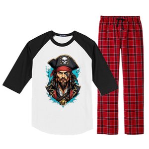 Detailed Pirate Face Raglan Sleeve Pajama Set